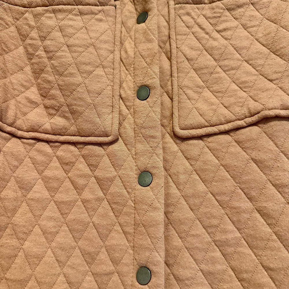 Love Tree Quilted Button-Down Shirt in Light Brown - Picture 5 of 5